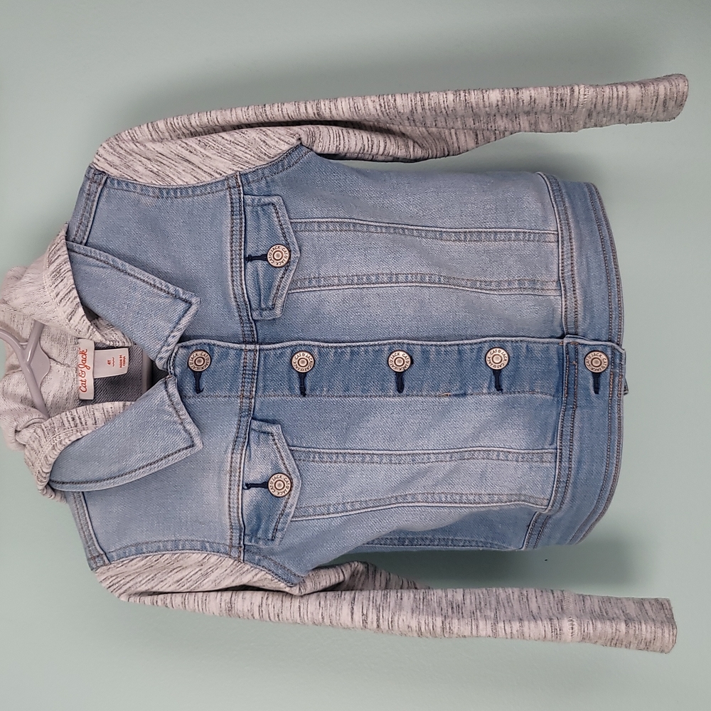 Cat & Jack French terry kitty jean jacket